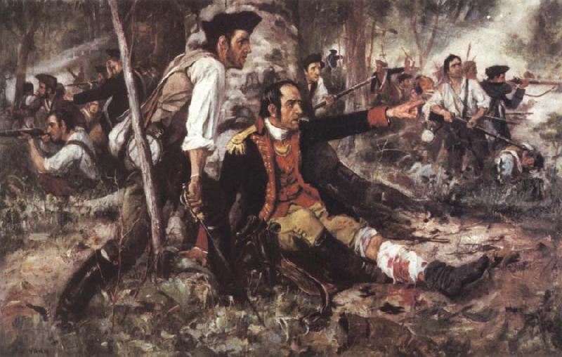 Frederick Coffay Yohn General Herkimer Directing the Battle of Oriskany Spain oil painting art